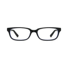 Bordeaux Women's Black narrow rectangle prescription glasses, front view