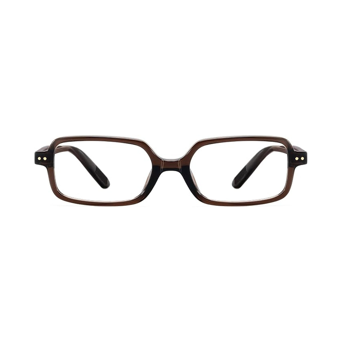 Gaudi Black cat-eye square-oval prescription glasses, front view