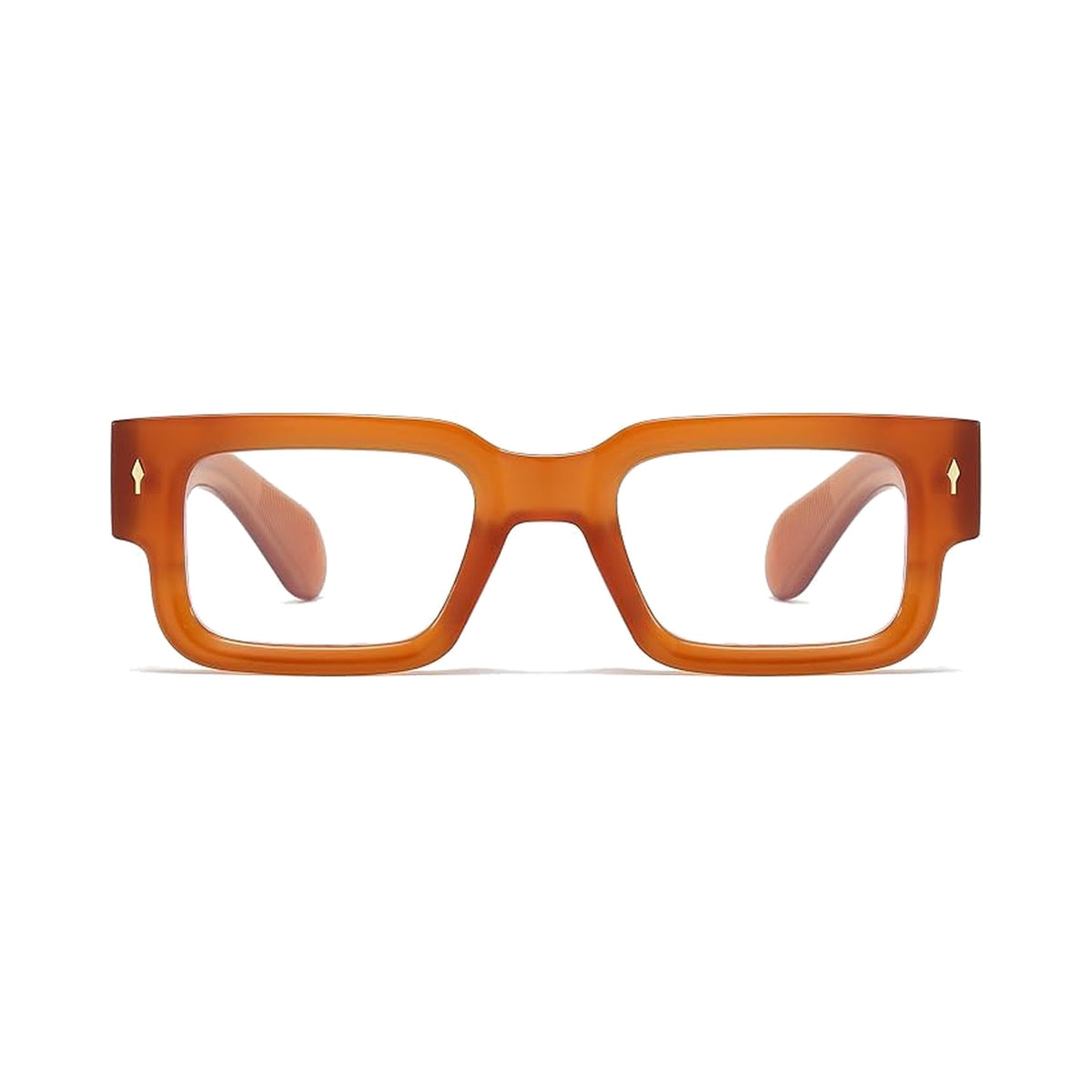 Firenze Butterscotch geometric square prescription glasses, front view