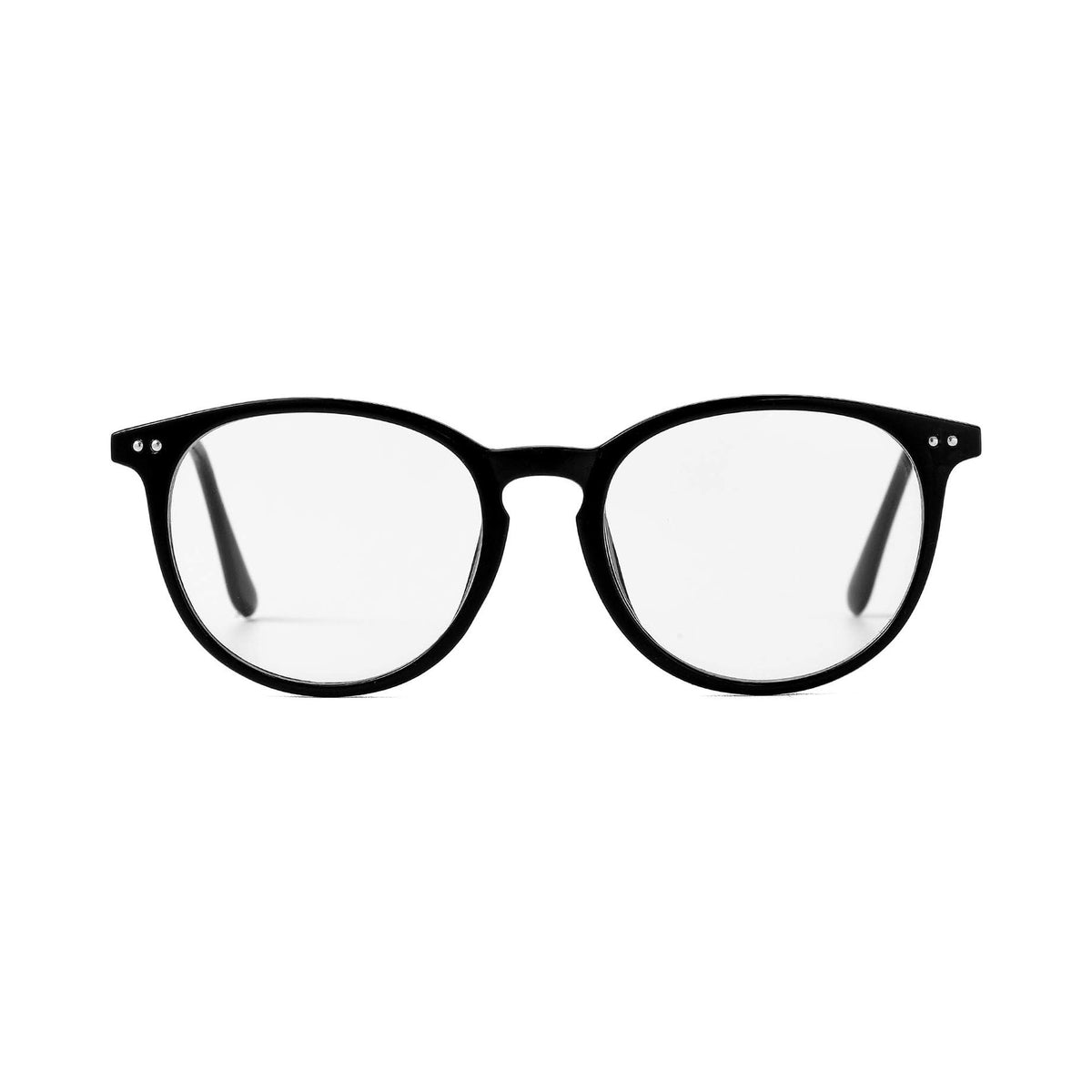 Sorrento Black Italian-inspired prescription glasses, front view