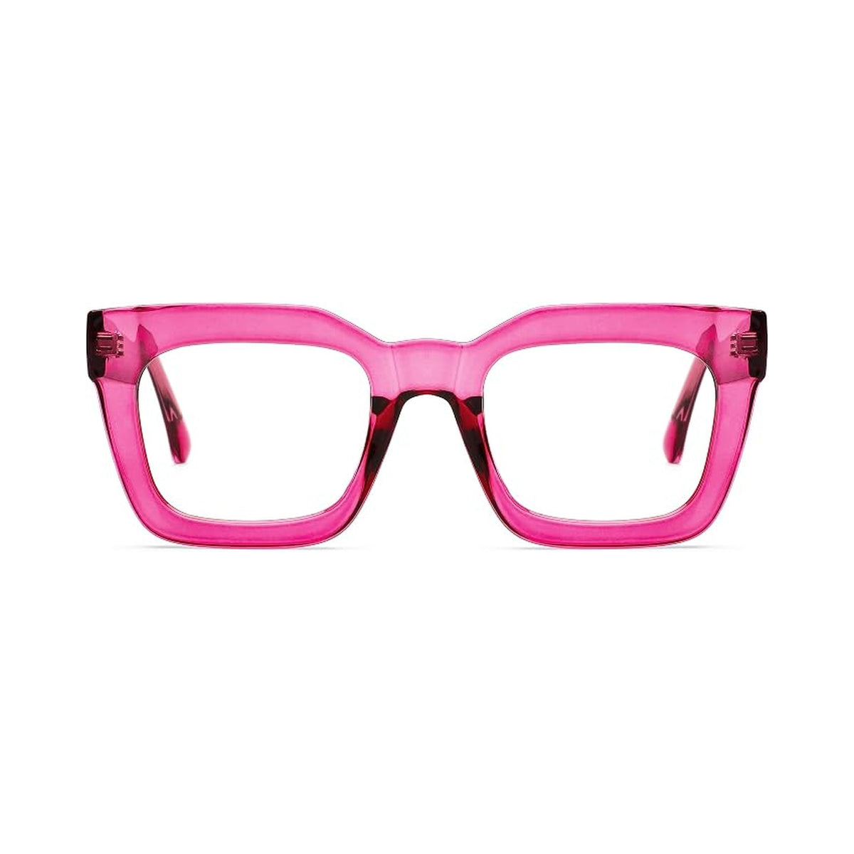 Marseille Pink square prescription glasses, front view