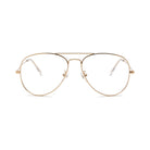Aviator Gold aviator metal prescription glasses, front view