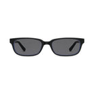 Bordeaux Women's Black narrow rectangle prescription sunglasses, front view