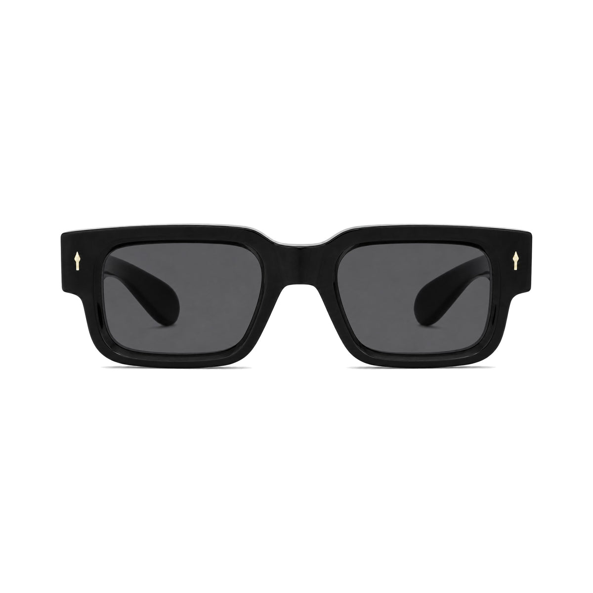 Firenze Black geometric square prescription sunglasses, front view