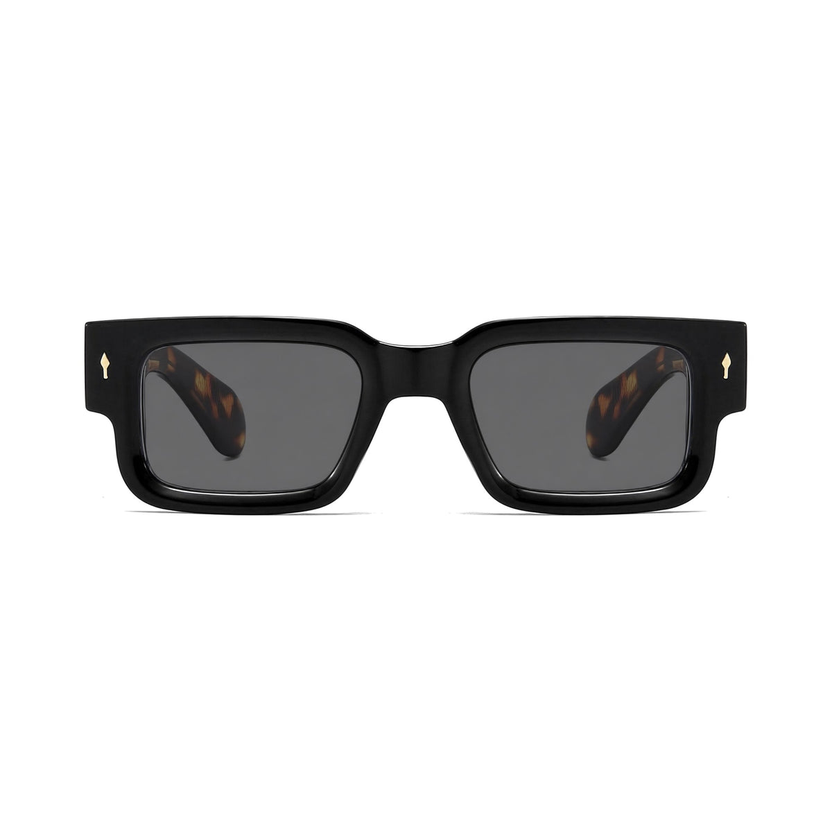 Firenze Black/Tortoise geometric square prescription sunglasses, front view