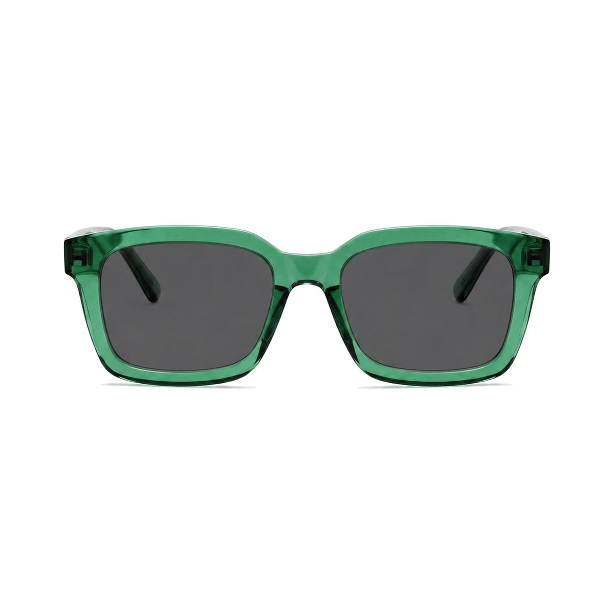 Havana Green oversized square prescription sunglasses, front view