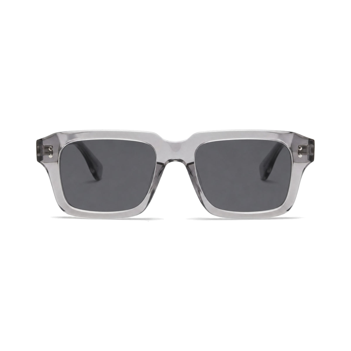 Miami Transparent Gray rectangle prescription sunglasses, front view