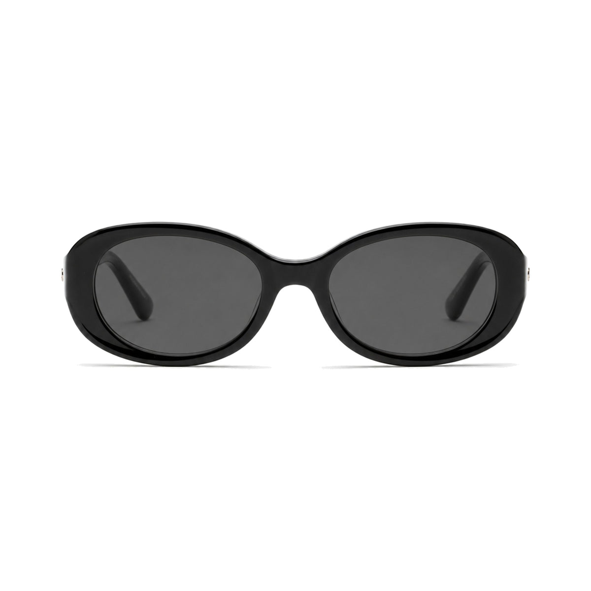 Milano Women's Black oval prescription sunglasses, front view