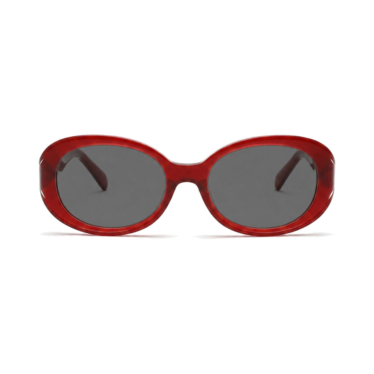 Milano Women's Red oval prescription sunglasses, front view