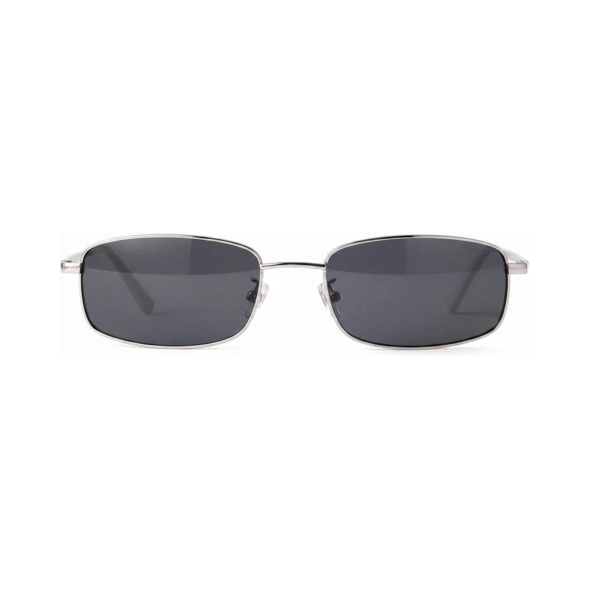 Y2K Silver small rectangle prescription sunglasses, front view