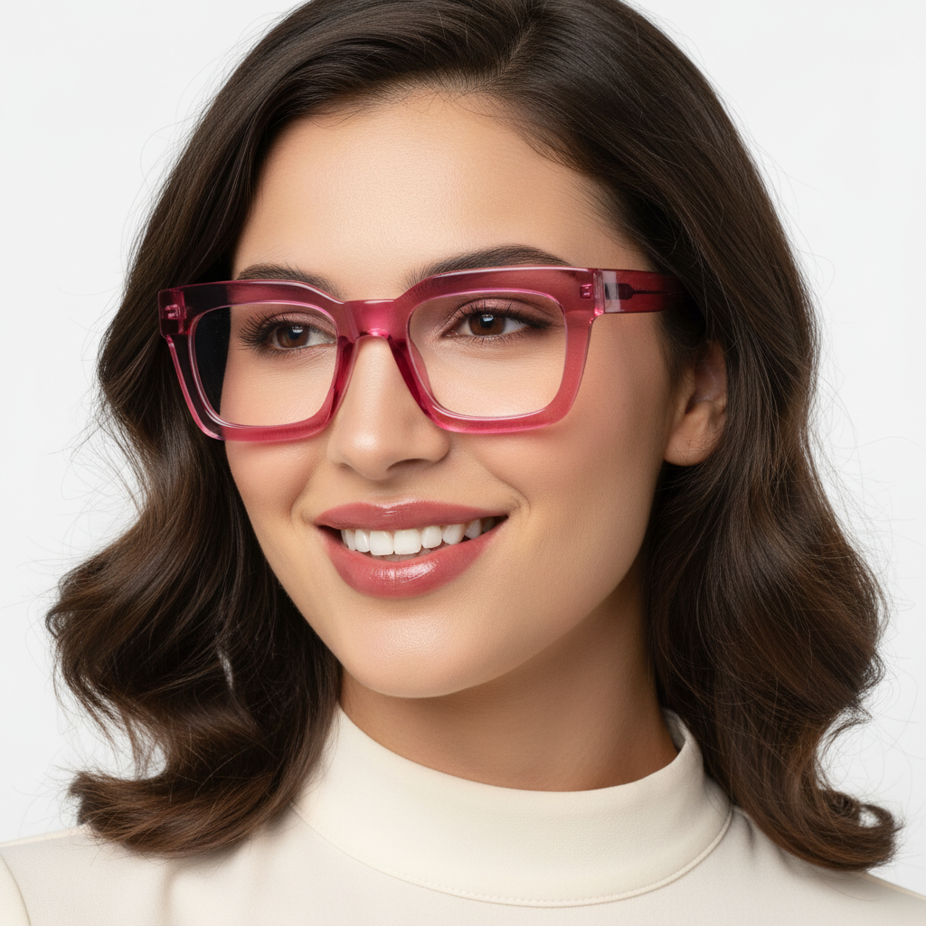 BudgetGlasses Marseille Pink – view 2