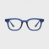 360-degree spinning view of the Toulouse Blue geometric square prescription glasses