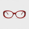 360-degree spinning view of the Milano Women's Red oval prescription glasses