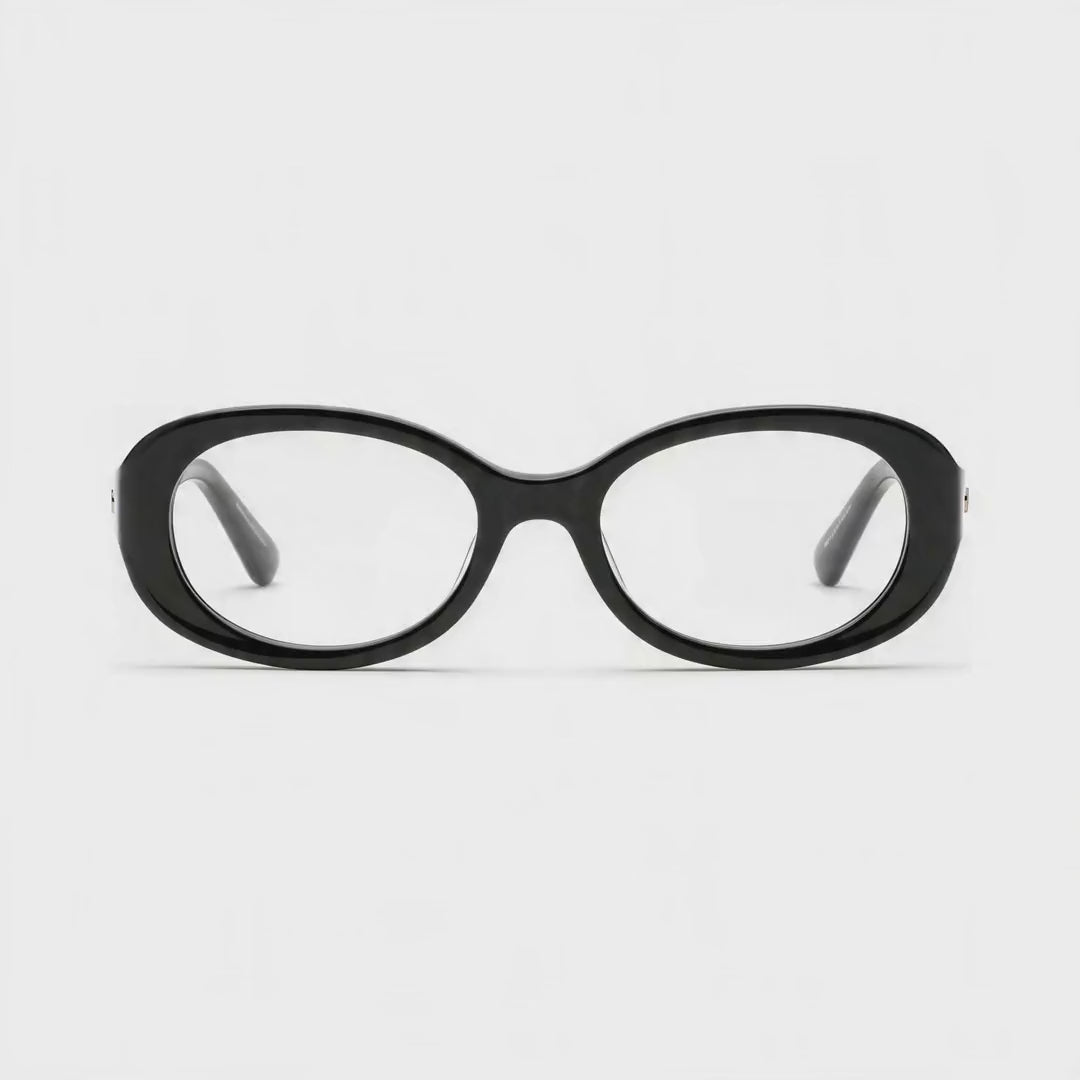 360-degree spinning view of the Milano Women's Black oval prescription glasses