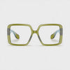 360-degree spinning view of the Harvard Women's Green oversized prescription glasses