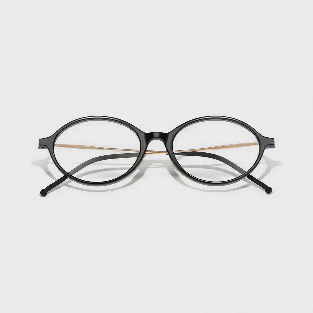 360-degree spinning view of the Olivia Black retro oval prescription glasses