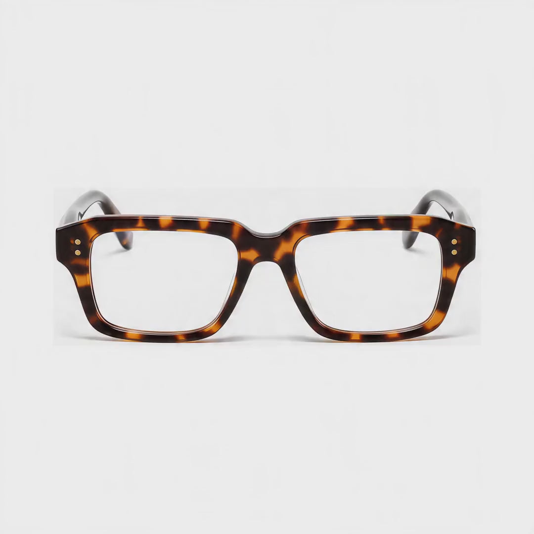 360-degree spinning view of the Miami Tortoise rectangle prescription glasses