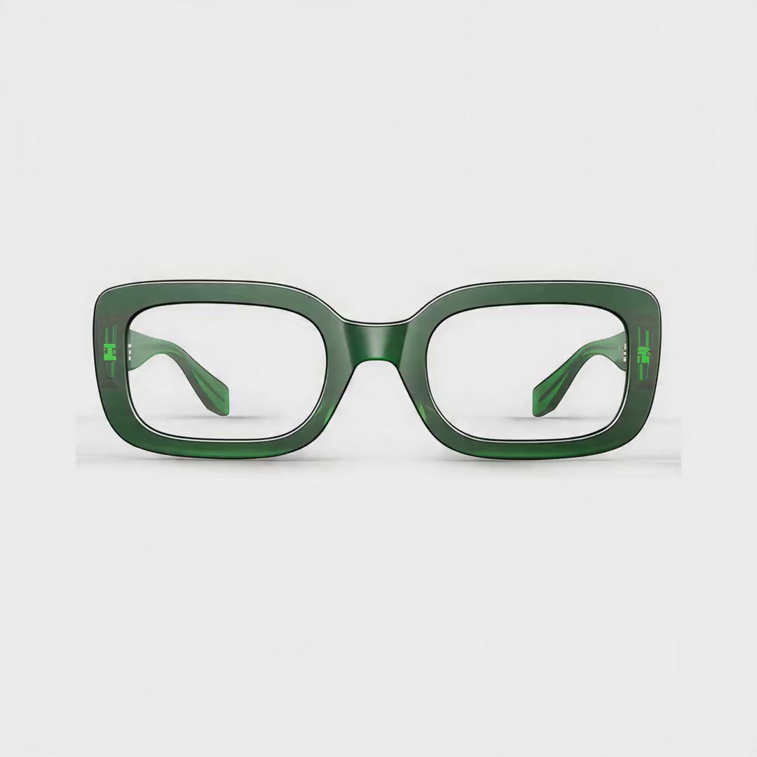 360-degree spinning view of the Antoinette Green vintage-inspired prescription glasses