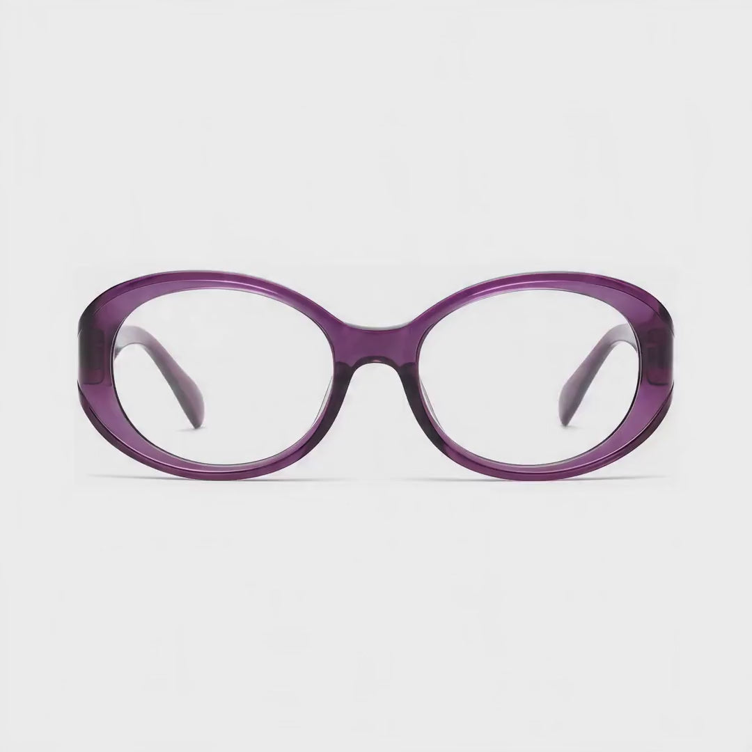 360-degree spinning view of the Milano Women's Rose Gold oval prescription glasses