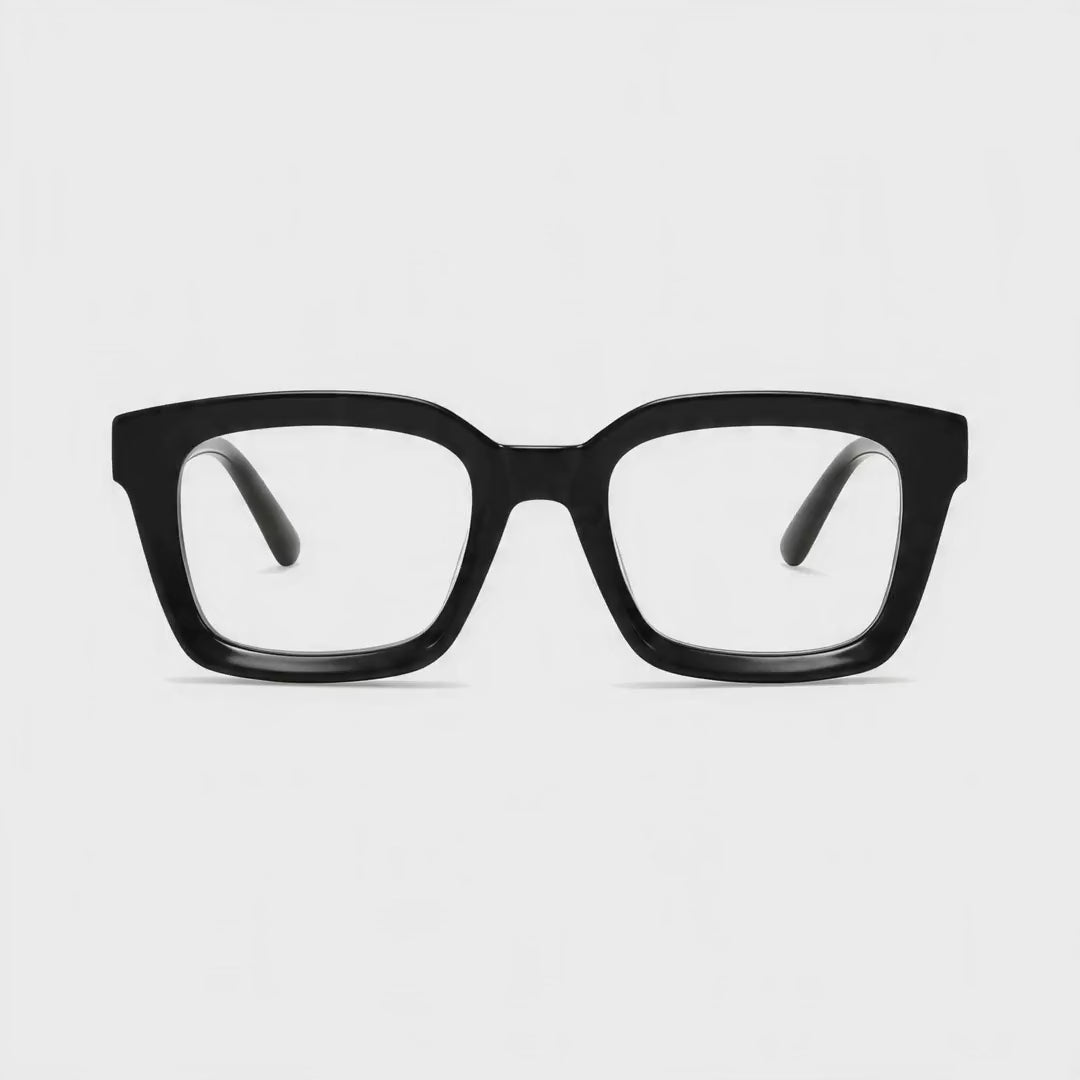 360-degree spinning view of the Havana Black oversized square prescription glasses