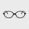 360-degree spinning view of the Camille Black retro oval prescription glasses