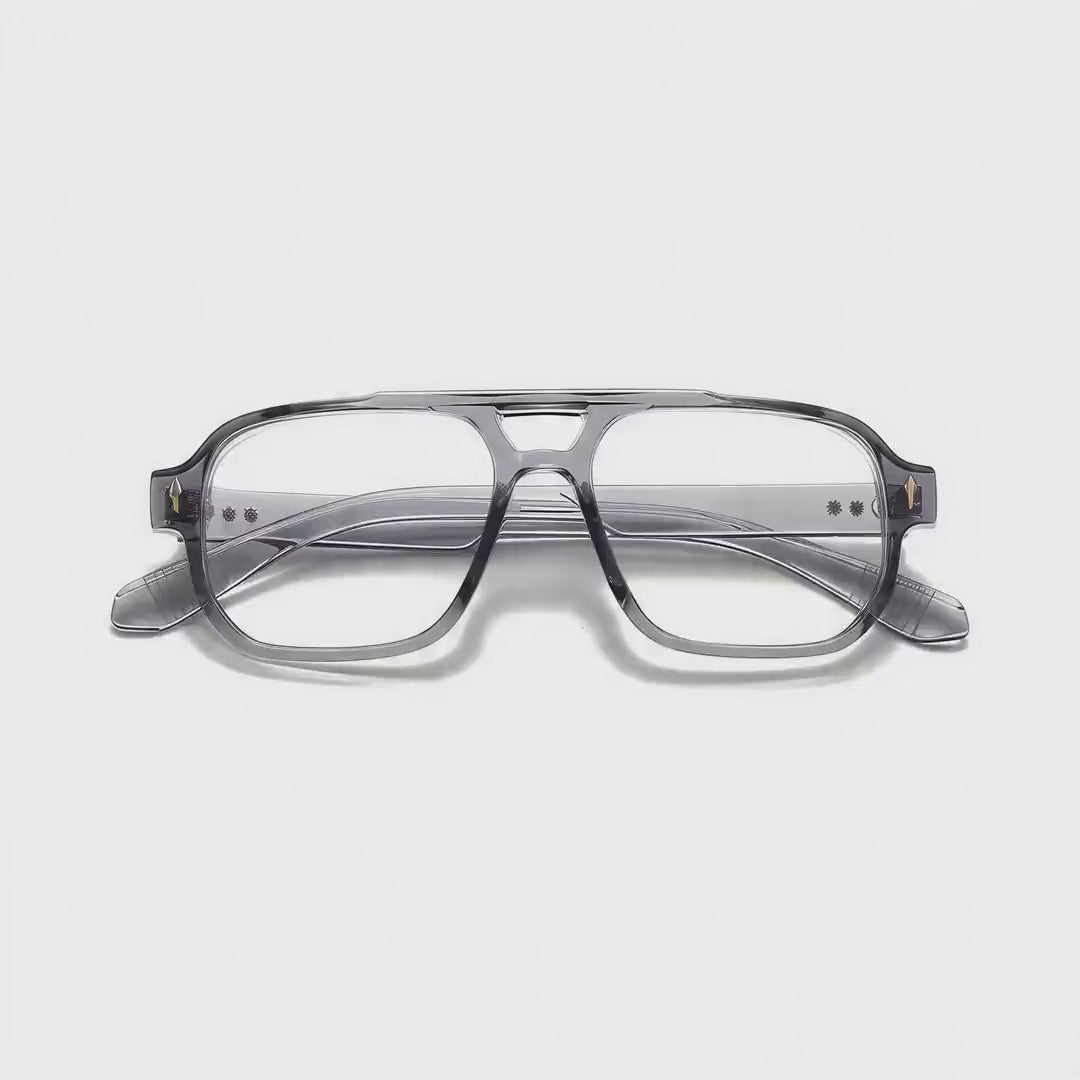 360-degree spinning view of the Pausini Gray Italian-inspired prescription glasses
