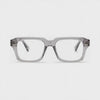 360-degree spinning view of the Miami Transparent Gray rectangle prescription glasses