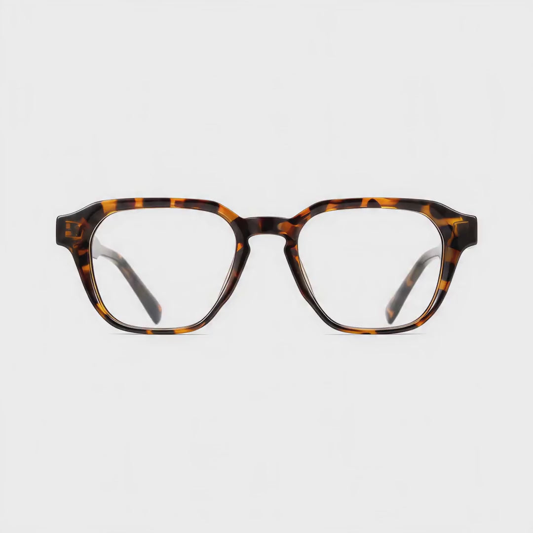 360-degree spinning view of the Roma Tortoise square prescription glasses