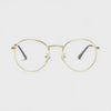360-degree spinning view of the Vienna Gold round metal prescription glasses
