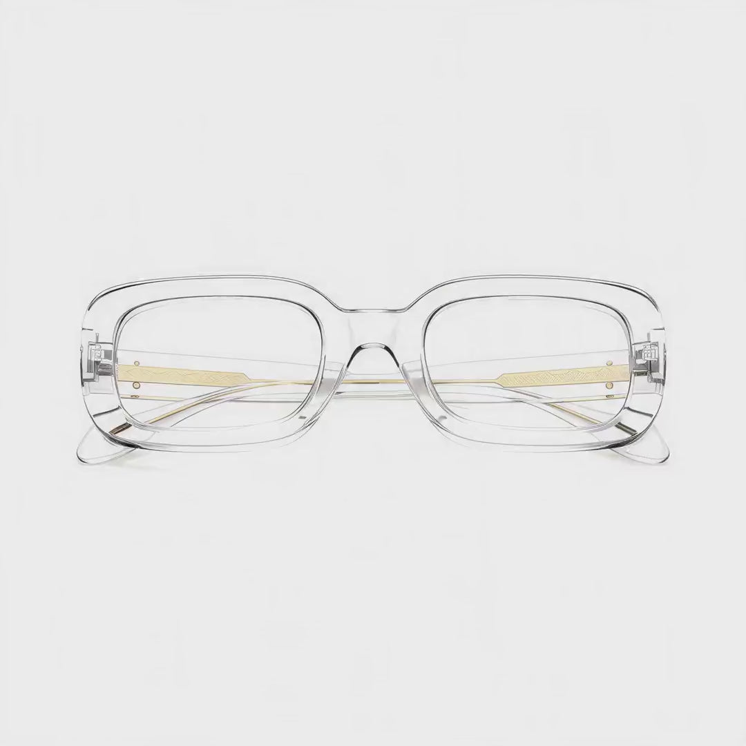 360-degree spinning view of the Antoinette Clear vintage-inspired prescription glasses